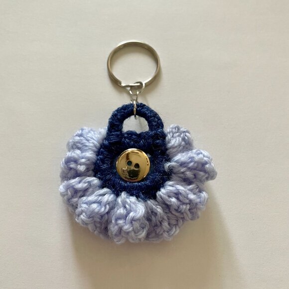 Keychain Charm, Floral Keychain, Crochet Unique Gift, Handmade Bag Charm - Picture 3 of 11